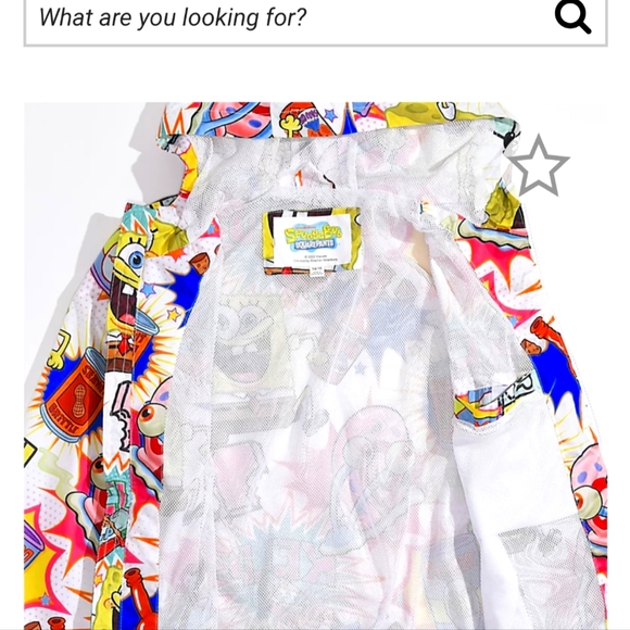 Members Only x Nickelodeon Kids Spongebob White Windbreaker Jacket - Picture 3 of 3